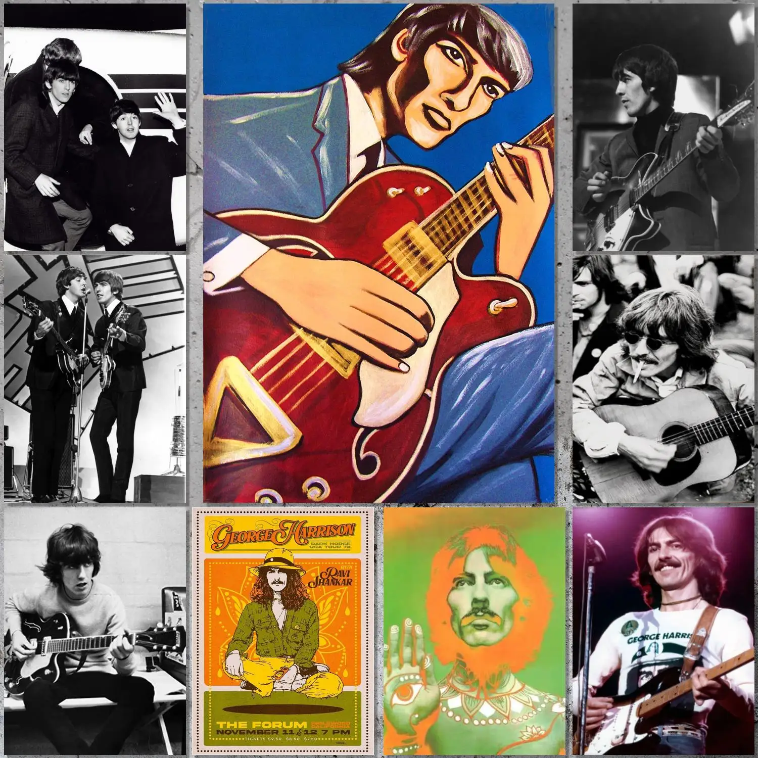 Musical Instrument Poster - George Harrison Classic Rock Star Band