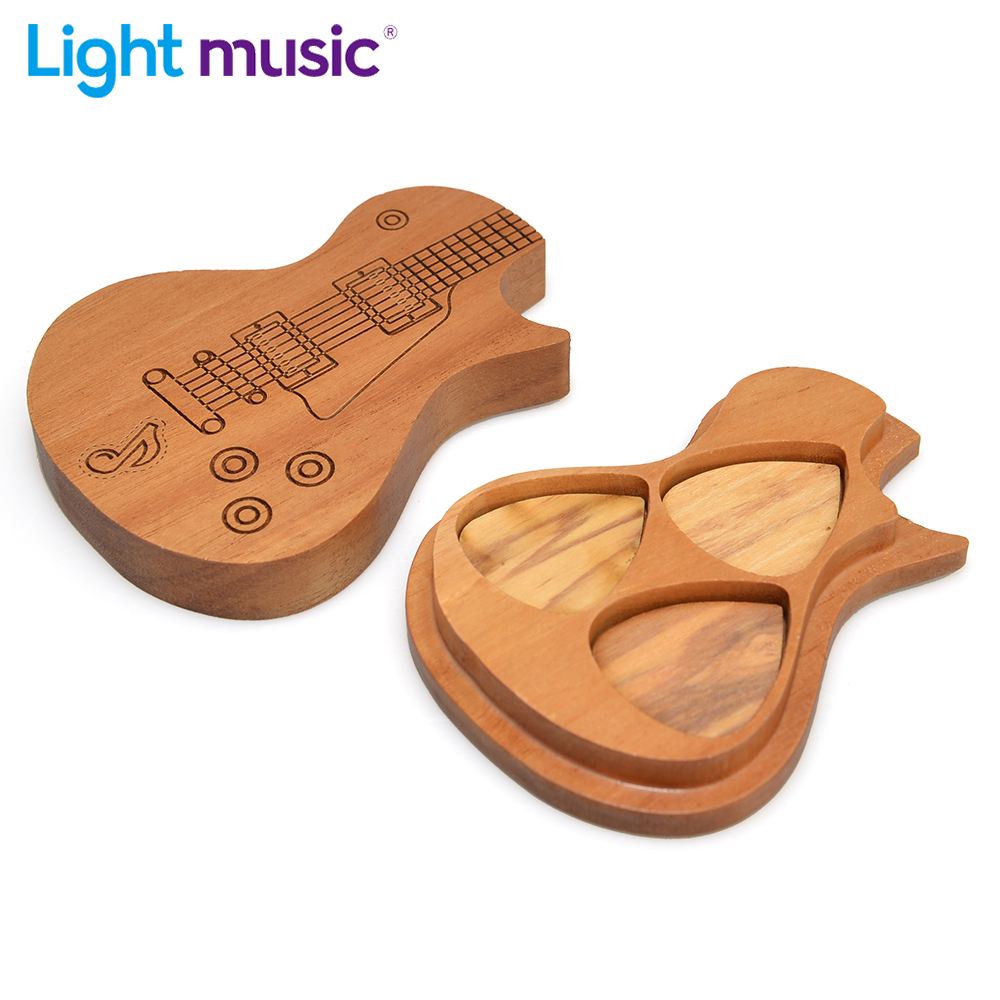 Musical Instrument Cajon - Guitar Picks Holder Wooden Plectrum Guitar