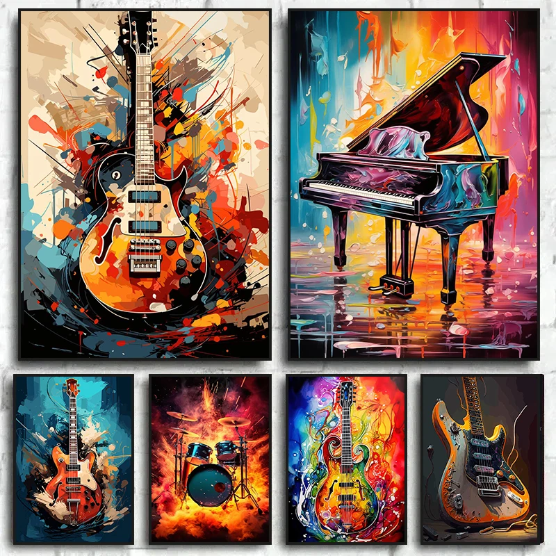 Abstract Colorful Art Musical  - Musical Instrument Poster review and price