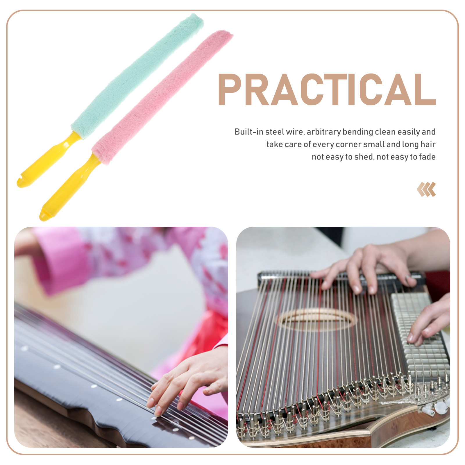 2Pcs Guzheng Cleaning Brushes  - Musical Instrument Keyboard review and price