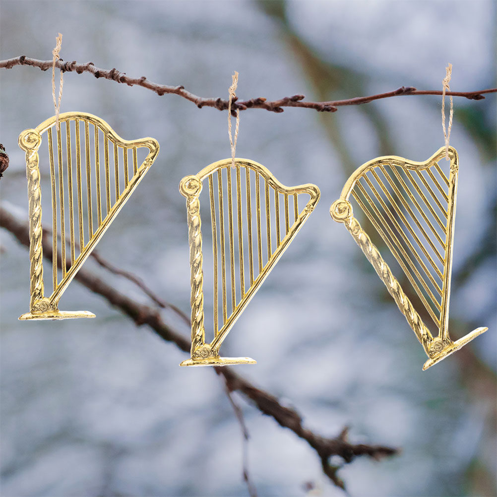 15Pcs Miniature Harp Ornament  - Musical Instrument Xmas Ornaments review and price