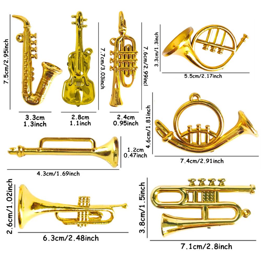 6/10pcs Random Style Tiny Meta - Musical Instrument Xmas Ornaments review and price