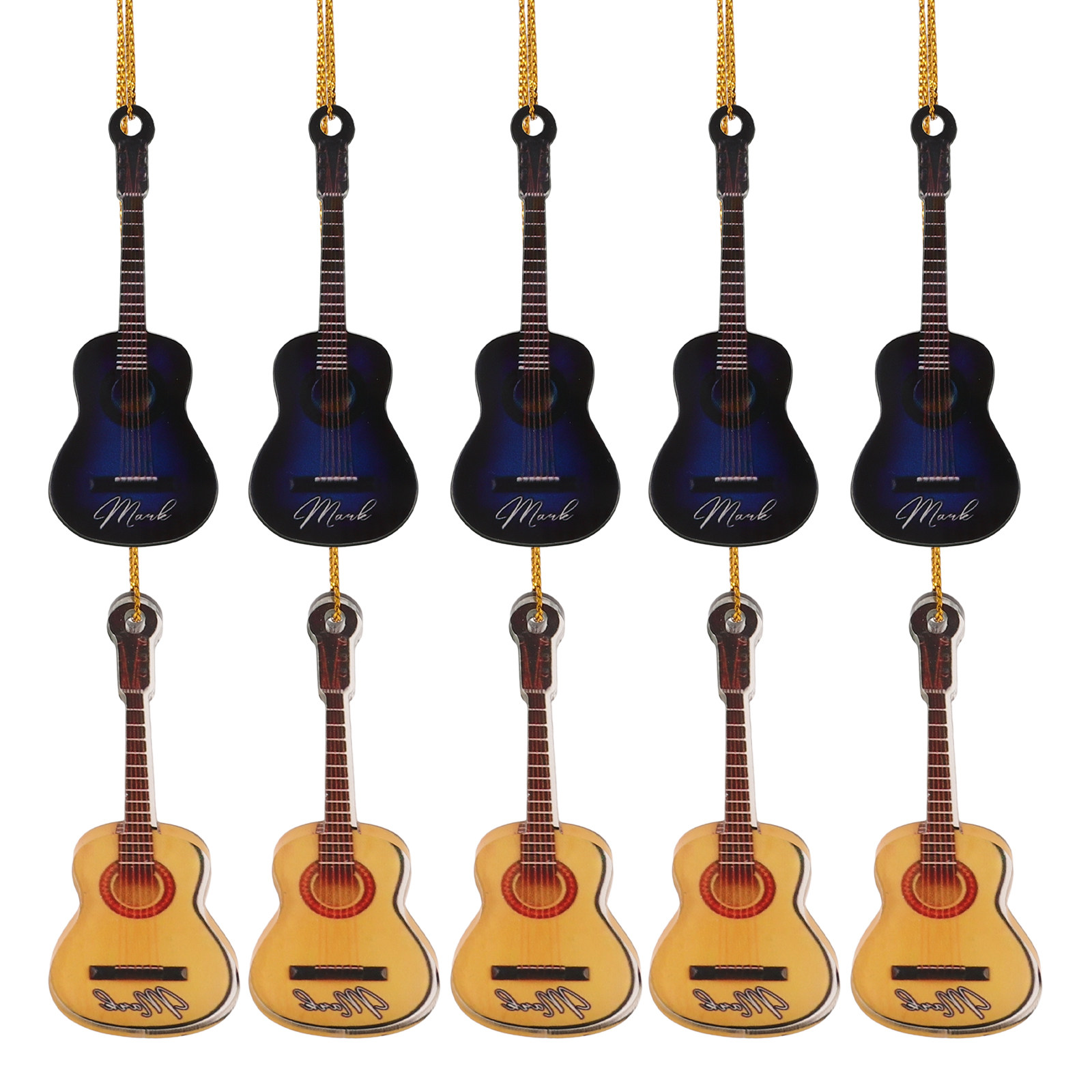 10Pcs Xmas Mini Guitar Hanging - Musical Instrument Xmas Ornaments review and price