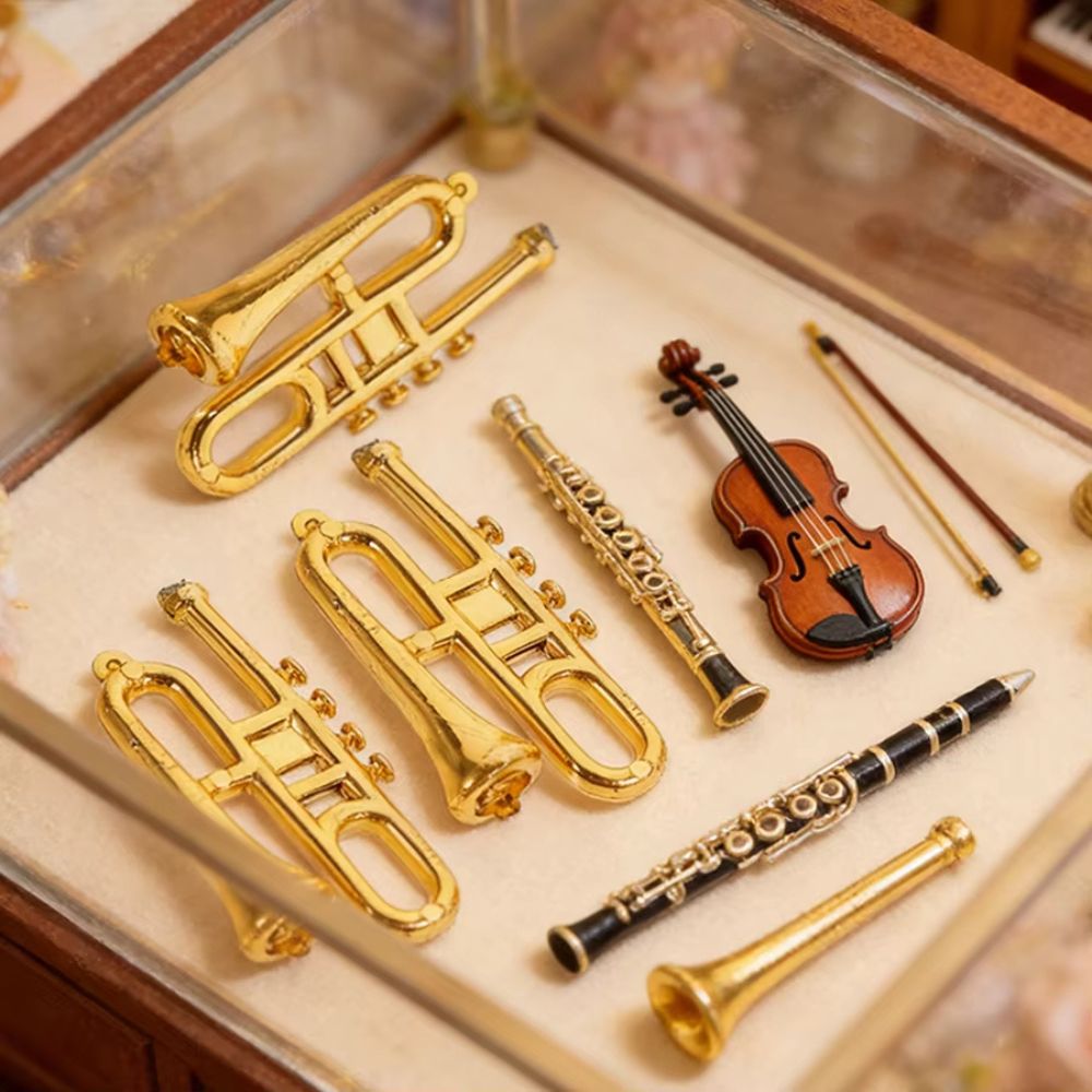 5/18pcs Random Mini Golden Mus - Musical Instrument Xmas Ornaments review and price